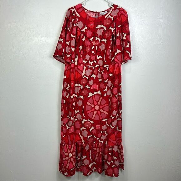 RHODE for Target Zinnia Floral Print Bell Sleeve Midi Dress Size 18 - Picture 3 of 13